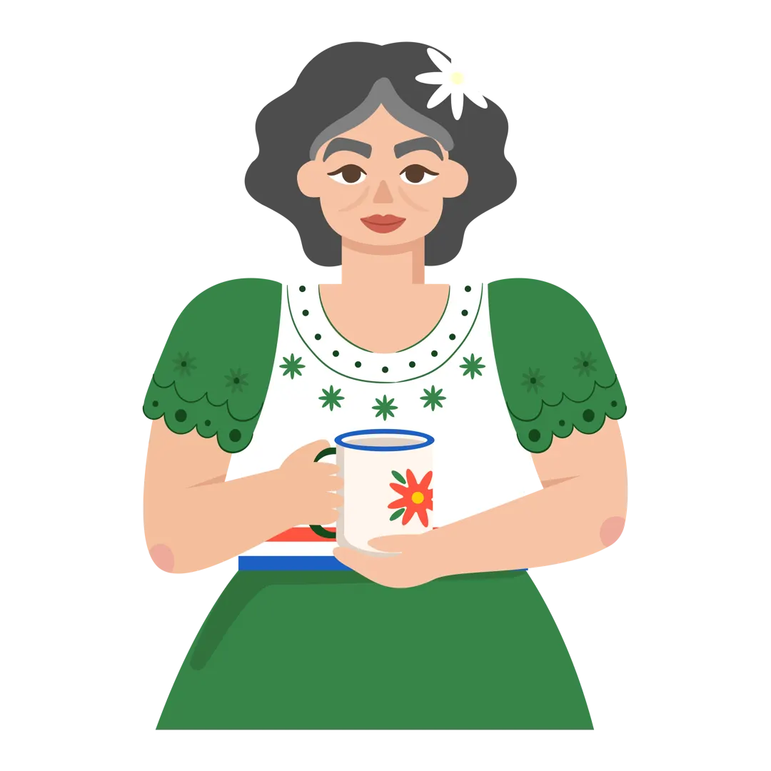 Una de las mujeres de la familia Portillo con su cocido Chikí